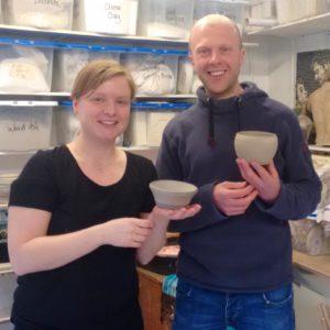 couple after private pottery lessons with Northern Ireland artist McCall Gilfillan