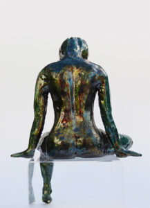 Figurative ceramic sculpture raku fired by Irish artist McCall Gilfillan rear view1